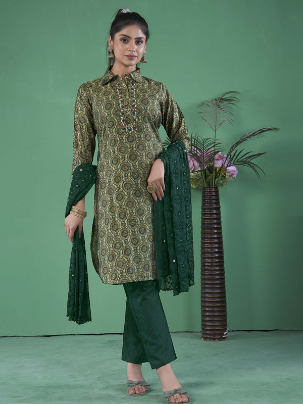 Multi Cotton Blend Pant Suit 193202