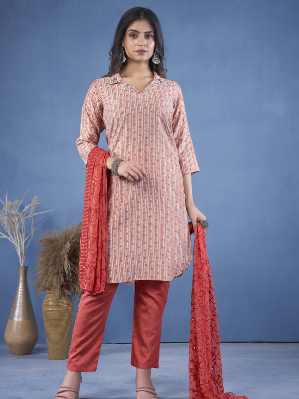 Multi Cotton Blend Pant Suit 193203