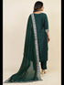 Dark Green Chinon Silk Pant Suit 193209 Back View