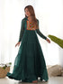 Green Heavy Pure Soft Fox Georgette Anarkali Dress 193238 Closure View