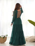 Green Heavy Pure Soft Fox Georgette Anarkali Dress 193238 Back View