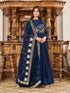 Navy Blue Fox Georgette Anarkali Dress 193239