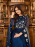 Navy Blue Fox Georgette Anarkali Dress 193239 Back View