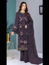 Purple Heavy Faux Georgette Pant Suit 193259
