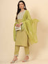 Lemon Yellow Cotton Pant Suit 193359 Closure View
