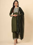 Mehendi Green Cotton Pant Suit 193360