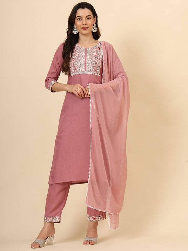 Pink Cotton Pant Suit 193363