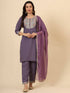 Purple Silk Blend Pant Suit 193367