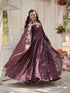 Onion Vichitra Shimmer Anarkali Dress 193437 Closure View