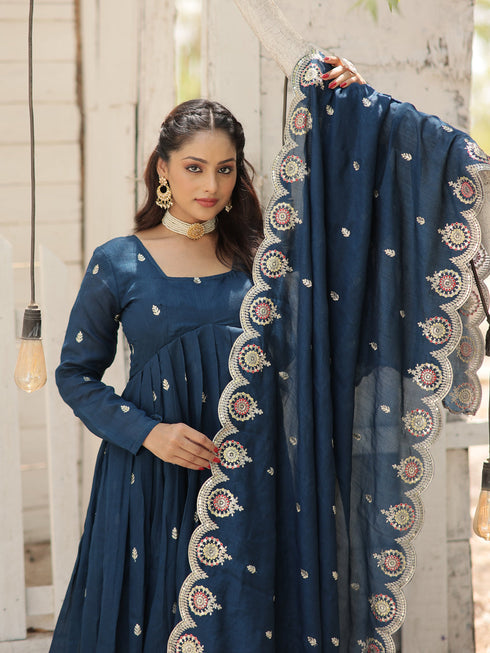 Rama Vichitra Shimmer Anarkali Dress 193438 Salwar Kameez