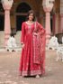 Maroon Chinon Anarkali Dress 193439