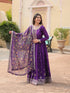 Purple Chinon Anarkali Dress 193440 Closure View