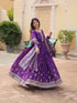 Purple Chinon Anarkali Dress 193440 Salwar Kameez