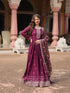 Wine Chinon Anarkali Dress 193442 Closure View