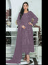 Purple Heavy Faux Georgette Pant Suit 193460