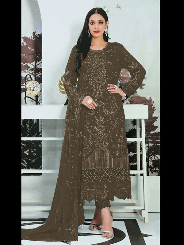 Mehendi Green Heavy Faux Georgette Pant Suit 193461