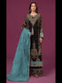 Black Heavy Fox Georgette Palazzo Suit 193475