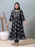 Black Rayon Cotton Anarkali Dress 193479