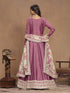 Mauve Art Silk Anarkali Dress 193480 Back View