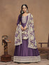Purple Art Silk Anarkali Dress 193481 Closure View