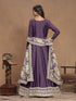 Purple Art Silk Anarkali Dress 193481 Back View