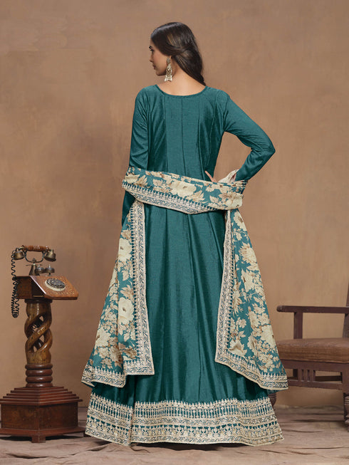 Rama Art Silk Anarkali Dress 193482 Back View
