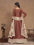 Brown Art Silk Anarkali Dress 193483 Back View
