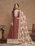 Brown Art Silk Anarkali Dress 193483