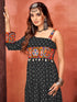 Black Navratri Special Heavy Readymade Faux Blooming Georgette Gown Collection Back View
