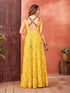 Yellow Navratri Special Heavy Readymade Faux Blooming Georgette Gown Collection Closure View