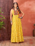 Yellow Navratri Special Heavy Readymade Faux Blooming Georgette Gown Collection