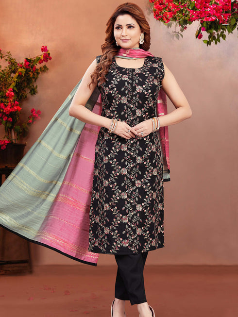 Black Soft Silk Pant Suit 193499