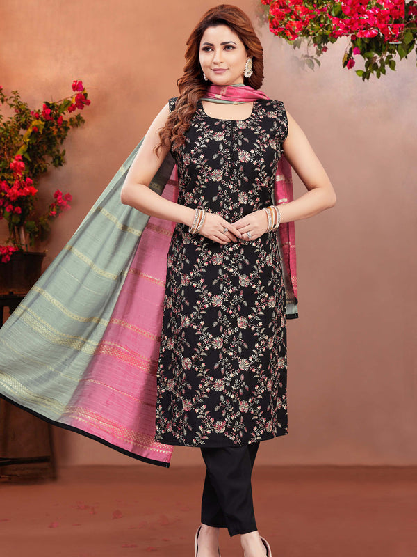 Black Soft Silk Pant Suit 193499