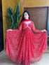 Red Pure Bandhej Anarkali Dress 193536 Closure View