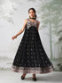 Black Rangoli Georgette Anarkali Dress 193554 Closure View