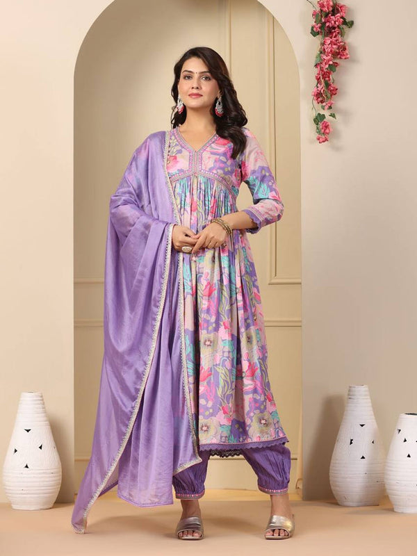 Multi Muslin Anarkali Dress 193612