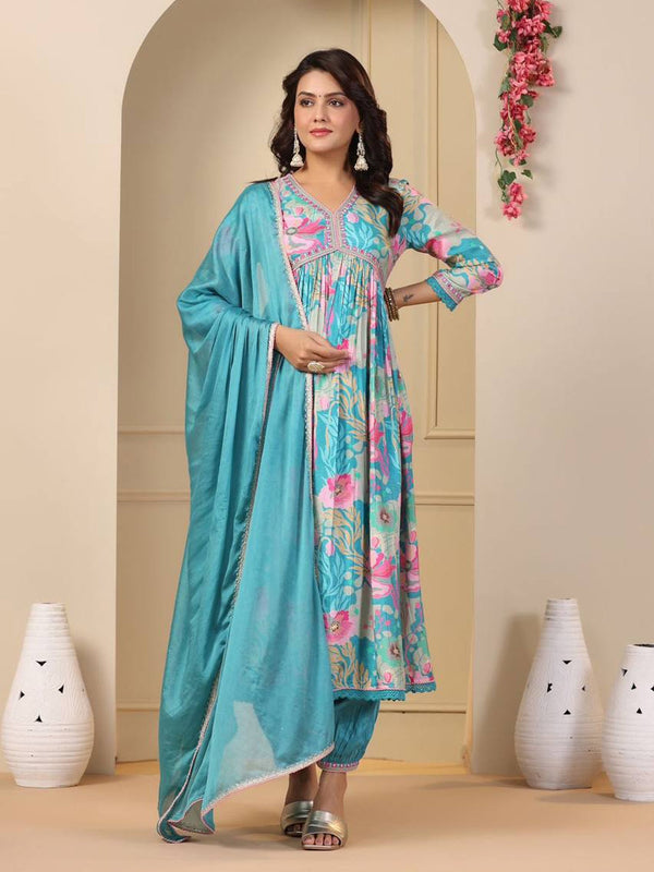 Multi Muslin Anarkali Dress 193613
