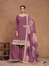 Mauve Roman Silk Palazzo Suit 193656 Closure View