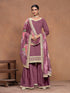 Mauve Roman Silk Palazzo Suit 193656