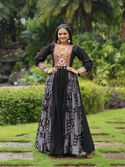 Multi Rayon Anarkali Dress 193660