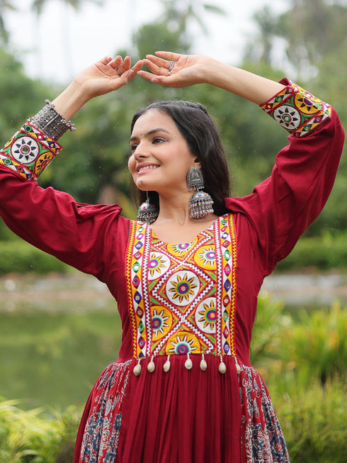 Multi Rayon Anarkali Dress 193661 Back View