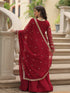 Maroon Faux Blooming Anarkali Dress 193662 Back View
