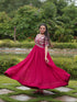 Rani Pink Faux Blooming Anarkali Dress 193665 Closure View