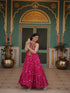 Rani Pink Chinon Anarkali Dress 193666 Closure View