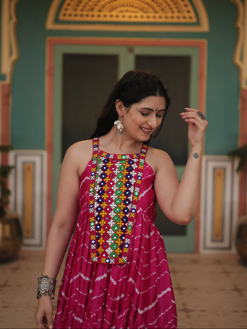 Rani Pink Chinon Anarkali Dress 193666 Salwar Kameez