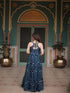 Teal Chinon Anarkali Dress 193668 Back View