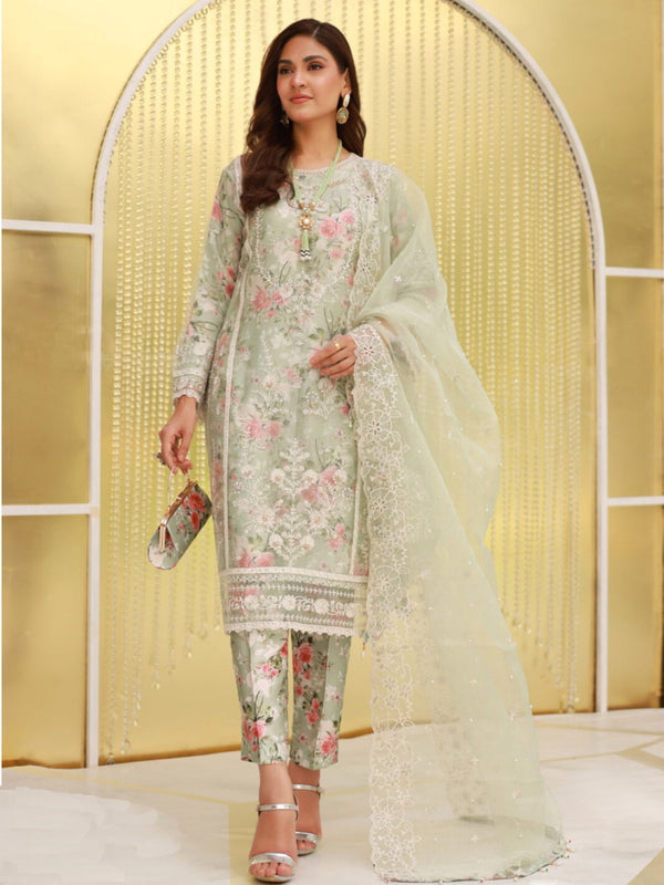 Pista Heavy Organza Silk Pant Suit 193671