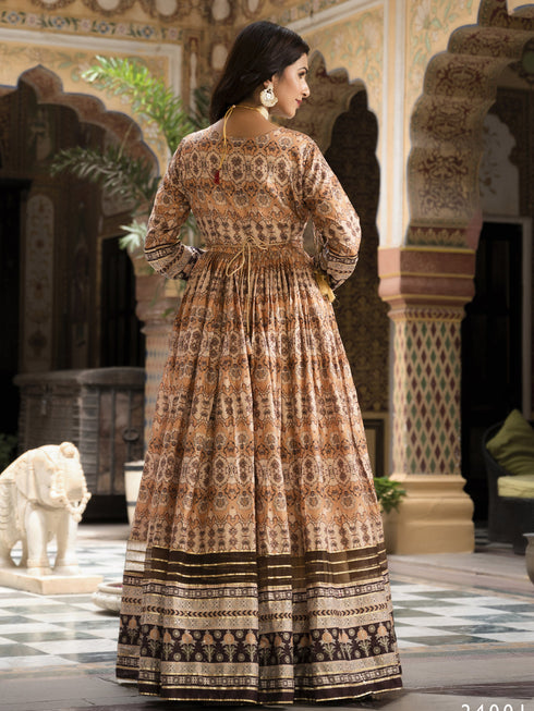 Multi Dola Silk Anarkali Dress 193678 Back View