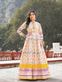 Multi Dola Silk Anarkali Dress 193681 Closure View