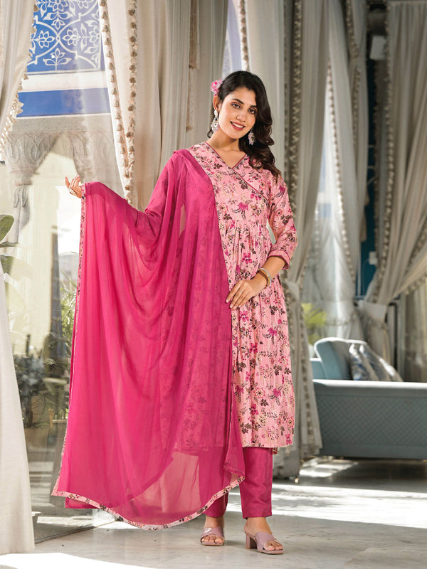 Multi Ruby Silk Pant Suit 193690